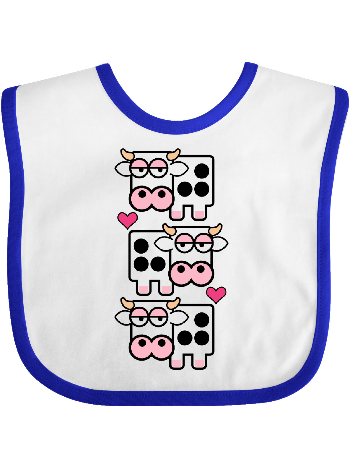 Inktastic Cow Baby Clothes Farm Animals Infant Bib Unisex White and Royal