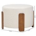 thumbnail image 7 of Baxton Studio Finlay Cream Boucle Fabric and Brown Wood Ottoman Footstool, 7 of 7