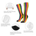 thumbnail image 4 of Rainbow Stripe Print Knee High Socks for Women Long Leg Warmers Socks, 4 of 7