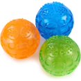 thumbnail image 1 of 2024,3 paquetes de pelotas de juguete con sonido para perros, pelotas de goma sólidas y duraderas, indestructibles, para entrenamiento, 1 of 4