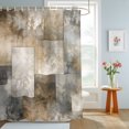 thumbnail image 4 of Brown Grey Geometric Shower Curtains for Bathroom, Abstract Ombre Modern Retro Art Waterproof Fabric Shower Curtain, Decorative Bathroom Curtain for Bathtub, 36"x72", No Hooks Included, 4 of 9