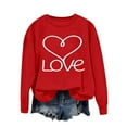 thumbnail image 4 of YueHuiYing Women's Oversized Hoodie with Heart Wing Print Crew Neck Long Sleeve Valentine's Day Casual Sportswear Comfort Top, 4 of 5