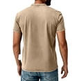thumbnail image 3 of GrmtClth Mens Polo Shirts Acid Wash Retro Golf Shirt Short Sleeve Button Down Muscle Denim Shirt Relaxed Fit Vintage Shirts Big and Tall Summer Shirts with Pocket Khaki M, 3 of 4