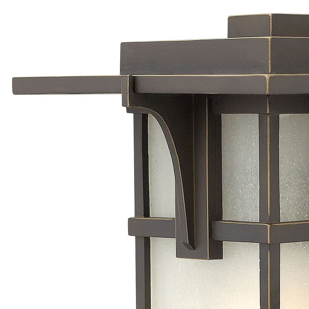 Hinkley Lighting 2234 15" Height 1-Light Lantern Outdoor Wall Sconce with Etched Seedy Shade from the Manhattan Collection