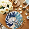 thumbnail image 2 of Navy Blue Teal Coastal Round Placemats Set of 6 for Dinning Tables,Heat-proof Braided Table Mats 13 Inch,Abstract Art Nautical Ocean Conch Washable Place Mat for Kitchen Restaurant Party Table Decor, 2 of 9