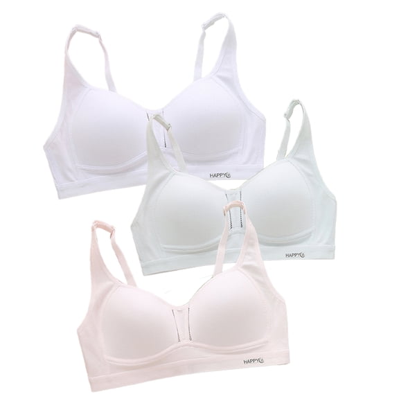 LYMAYTER Teen Girls Training Bra Big Kids Bralettes Ladies Adjustable Straps 11-15 Years