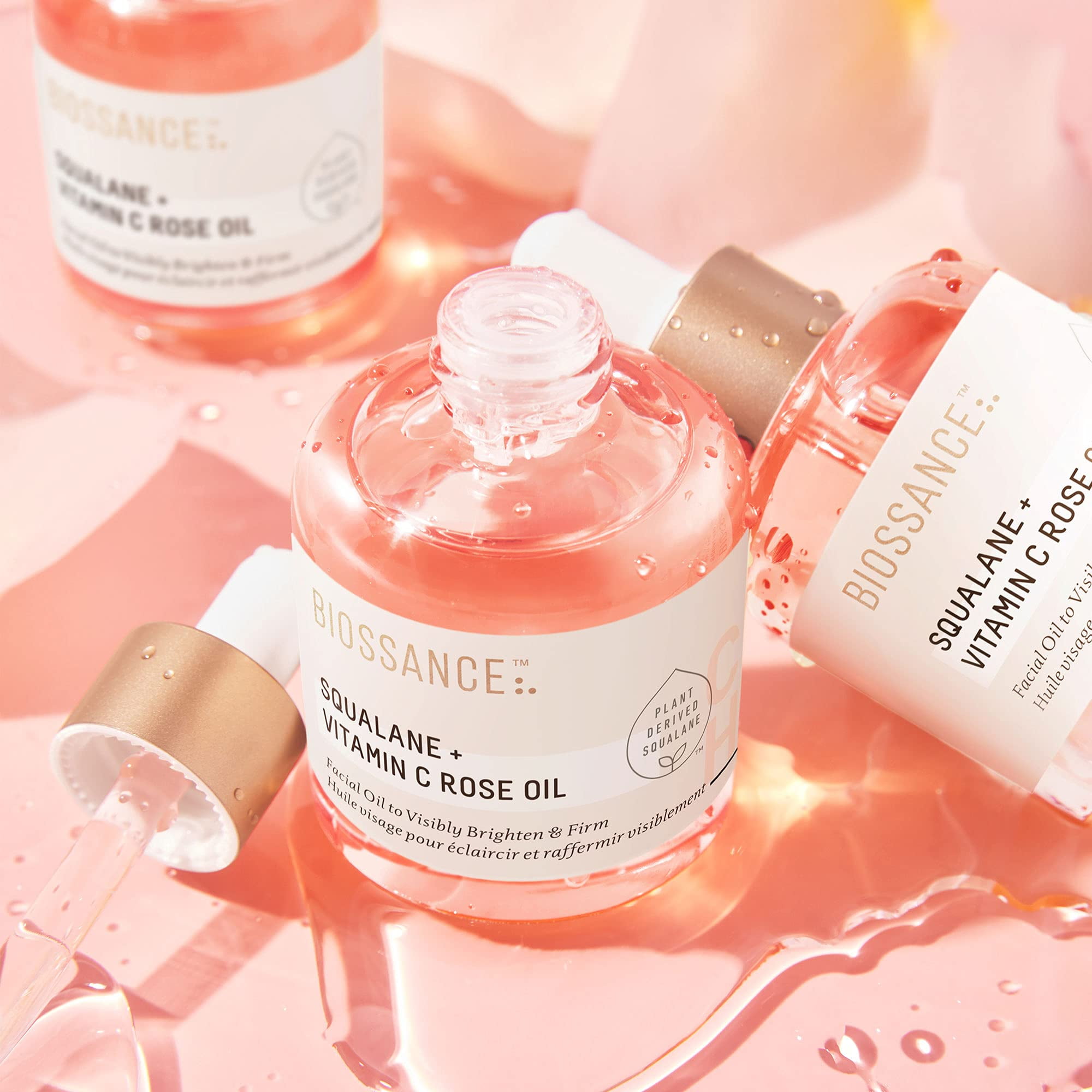 Biossance Squalane + Vitamin C Rose Firming Oil, Organic Facial 