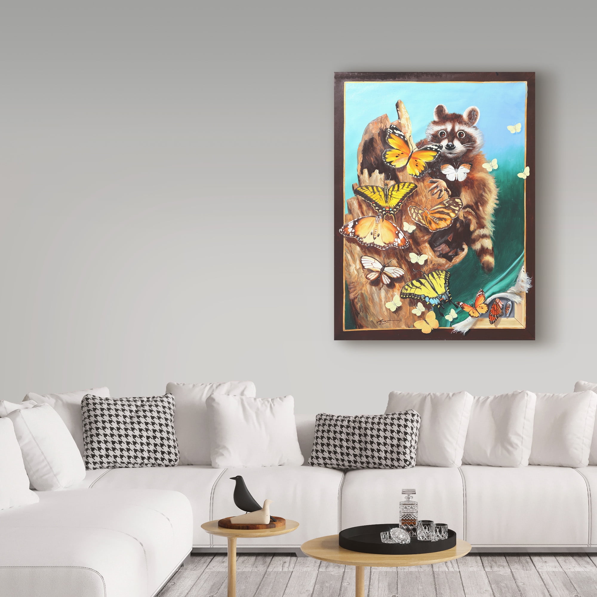 Trademark Fine Art 'Raccoon Under Color' Canvas Art by D Rusty Rust