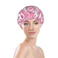 thumbnail image 3 of Kdxio Cute Rabbit Print Shower Cap for Women,Elastic and Reusable,Double Waterproof Layers Bathing Hat, 3 of 9
