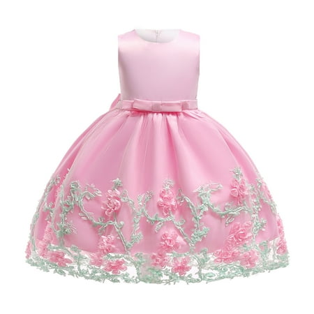 

PANGF Toddler Tulle Dresses Toddler Girls Dresses Wedding Girls Party Clothes for Children Girl Sleeveless Causal Dress Flower Baptism Dresses for Toddler Girls