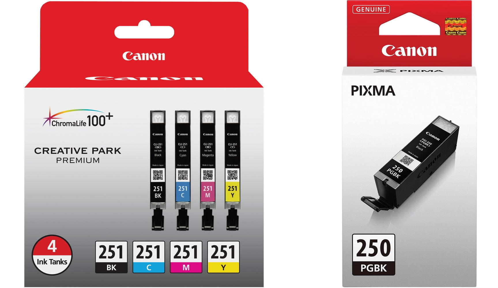 Canon Ink Printer Cartridges PGI-250 CLI-251 Black and Tri-Color 2