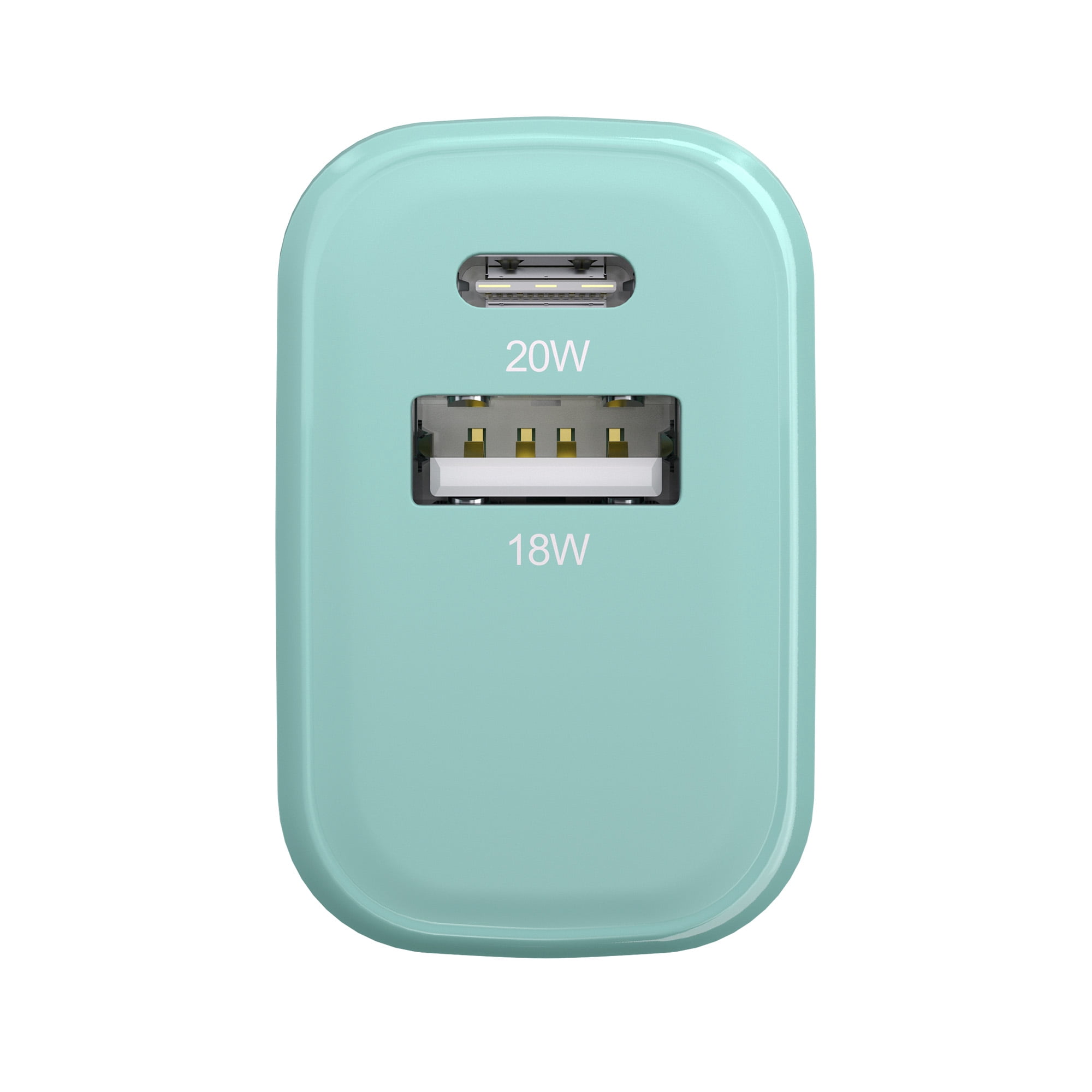 Liquipel Powertek Pastel Braided 20W Combo Wall Charger - Mint