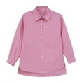 thumbnail image 3 of Huesdet Womens Linen Button Up Shirts Long Sleeve Cotton Gauze Tops Casual Collared Blouses Loose Fit(Pink,3XL), 3 of 8