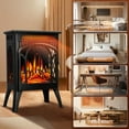 Auseo Electric Fireplace Heater 16", Allmetal Frame Freestanding Stove