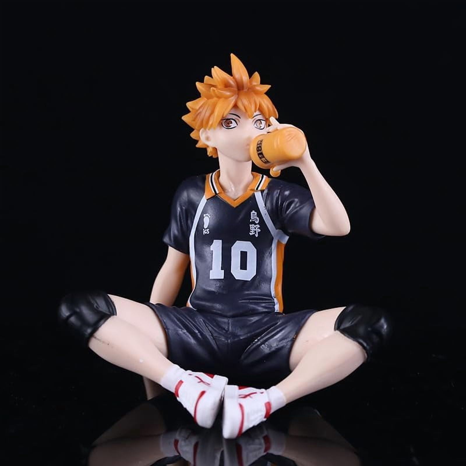 Newly Hinata Shoyo Figure Kageyama Tobio Figure Sitting Anime Figures 18cm/7.1inch Handmade PVC Game Character Model Decoration Craft Gift (a)