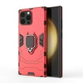 thumbnail image 3 of Heavy Duty Case For iPhone 16 Pro Armor Phone Case with Metal Ring Hidden Kickstand, Military Grade Shockproof Rugged Protective Cover for For iPhone 16 Pro,Red, 3 of 7