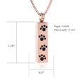 thumbnail image 2 of Paw Urn Cremation Necklace for Ashes Dog / Cat Pet Paw Print Bar Cremation Jewelry for Pet Ashes Animal Keepsake Memorial Charm Pendant Ashes Necklace, 2 of 4