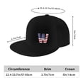 thumbnail image 4 of DouZhe Flat Brim Cap Snapback Hat, Letter W Usa Flag Stickers Prints Adjustable Black Adult Baseball Cap, 4 of 7