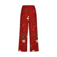 thumbnail image 3 of Women Capri Linen Cropped Trousers Hawaiian Beach Pants with Pocket Boho Floral Print Jogger Baggy Vintage High Waisted Jogging Bottoms Loose Fit Classic Tracksuit Loungewear Sportswear, 3 of 4