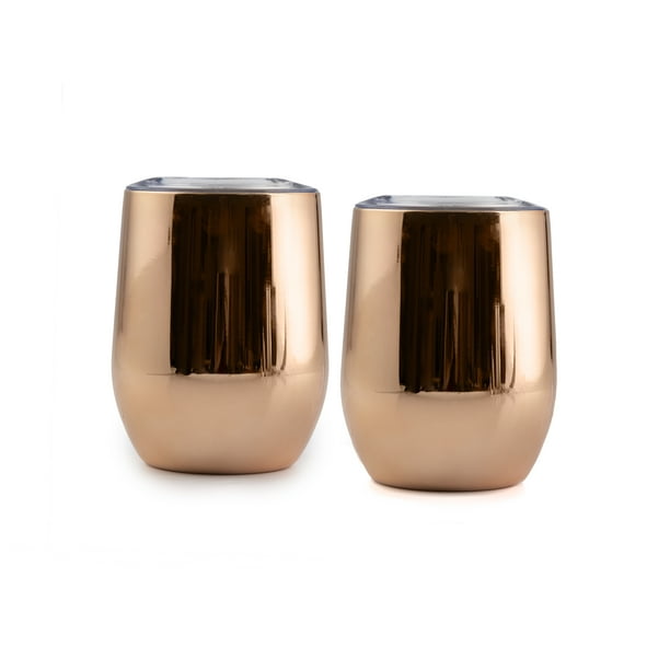 Bar340 by Cambridge Set of 2, 12Ounce Copper Stemless Wine Tumblers