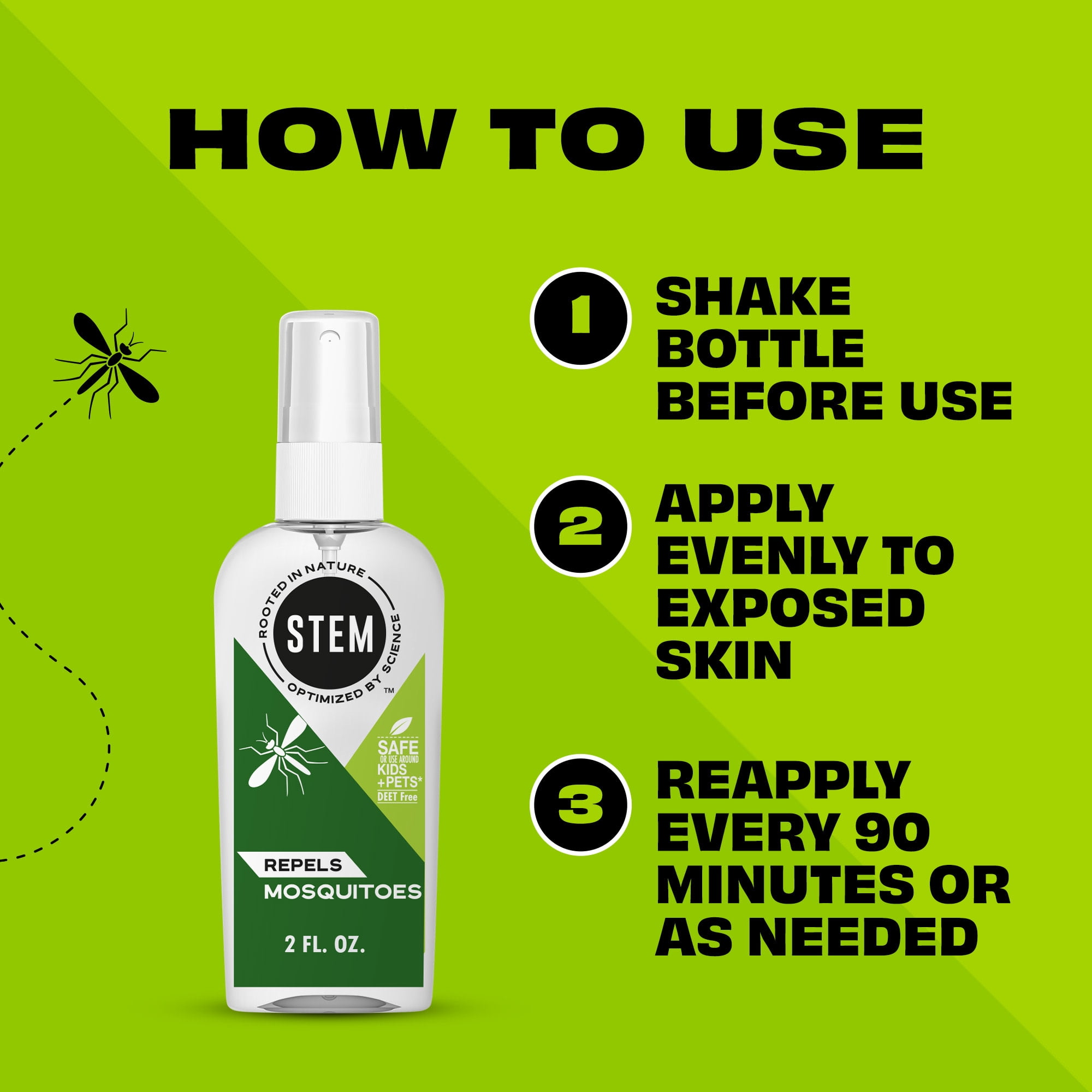 (6 pack) STEM Repels Mosquitoes, Mosquito Repellent with Botanical Active Ingredient Extracts, 2 oz