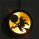 thumbnail image 3 of Luz Hueca De Madera Para Halloween Con Patrón De Bruja, Decoración Colgante Led Redonda De Halloween Para Ventana, Cerca De Árbol, Puerta, Escritorio De Oficina Advancent HA027580-04, 3 of 7