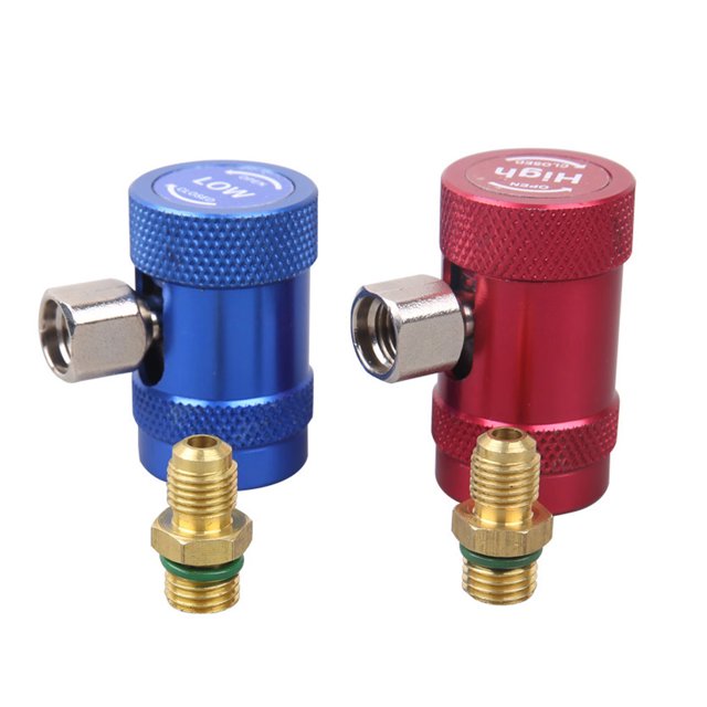 Speravity Kit de acopladores de metal rojo y azul - Conexiones de alta y baja presión para R1234yf Acopladores rápidos R1234yf Vehículos, repuestos y accesorios Mis