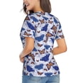 thumbnail image 3 of Vsdgher Butterflies1 Women Shirts V Neck Short Sleeve Tops T-Shirt Basic Tees, S to 3XLX-Large, 3 of 5