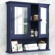thumbnail image 1 of Taohfe Botiquín Azul Botiquines Para Baño Con Espejo 2 Puertas 3 Estantes Abiertos Gabinete De Baño Montado En La Pared Gabinete De Almacenamiento De Baño De Madera Sobre Inodoro Gabinete De Baño Lava, 1 of 5