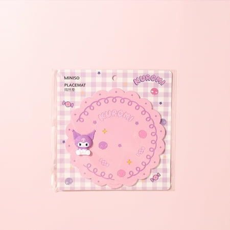 

Minisoed Sanrioed Anime Kuromi My Melody Kawaii Heat Insulation Pad Coaster Ins Girl Heart Tableware Cup Heat Insulation Padgift