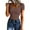 Brown #035, variant on Short Sleeve Shirts for Women Crop Scoop Neck Slim Fitted Basic Shirt Solid Oversized Ribbed Knit Casual T-Shirt White XL