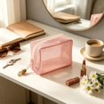 thumbnail image 4 of Cififendec Mesh Mini Cosmetic Pouch, 4.72"×3.54", Octagon Shape Breathable Portable Zipper Travel Bag for Lipstick Storing and Travel Daily Use, 4 of 6