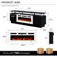 thumbnail image 2 of YANGLI 70" Fireplace TV Stand – Modern Entertainment Center with 36" Electric Fireplace – For TVs up to 80" – Black+White, 2 of 6