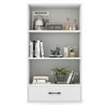 thumbnail image 1 of Patiojoy 4-Tier Bookcase w/Storage Drawer Modern Storage Shelf w/3-Tier Open Shelf Freestanding Display Shelf White, 1 of 9