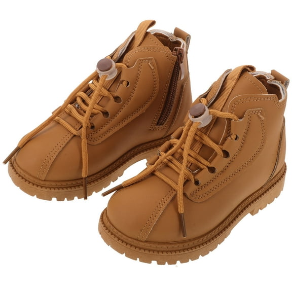 Masteelf Children's Fashionable Leather Boots Men and Women 19.50X11.80X8.00CM Chocolate