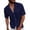 Dark Blue, variant on Mens Knit Shirts Short Sleeve Button Down Casual Shirt Vintage Old Money Polo Shirts Vacation Beach Tops Beige