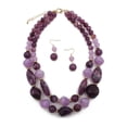 thumbnail image 2 of Koszal 1 Set Layered Necklace Retro Design Jewelry Accessories Double Strand Statement Necklace Hook Earrings Set for Party, 2 of 7