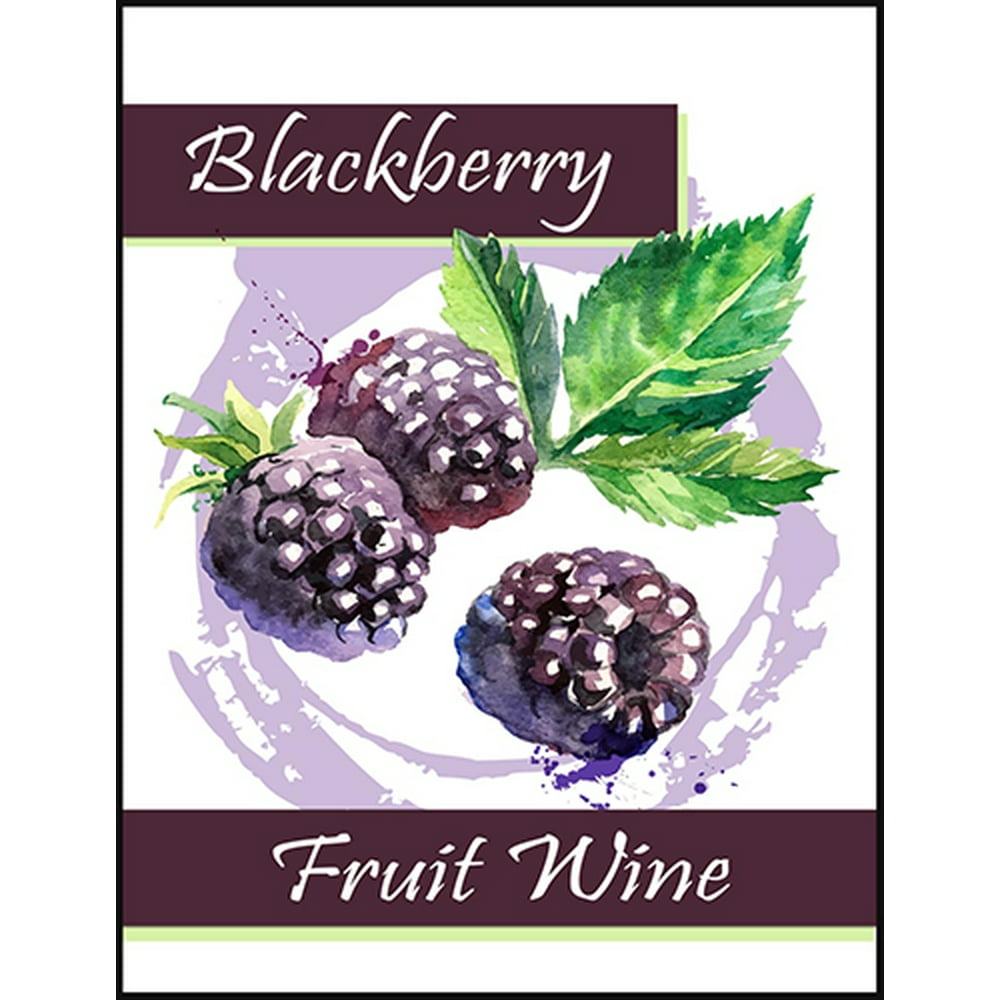 Blackberry Fruit Wine Bottle Labels
