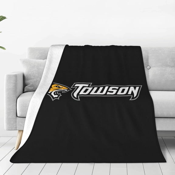 Towson University Blanket Large Luxury Fleece Soft Anti-Static Anti-Pilling Flannel Bed Blanket