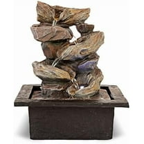 11-inch Waterfall Fountain Indoor - Tabletop Water Fountain - Indoor Fountains and Waterfalls with Soothing Sounds & In-Pot LED Light Enhancement$$Home Decor, Kitchen, & Other