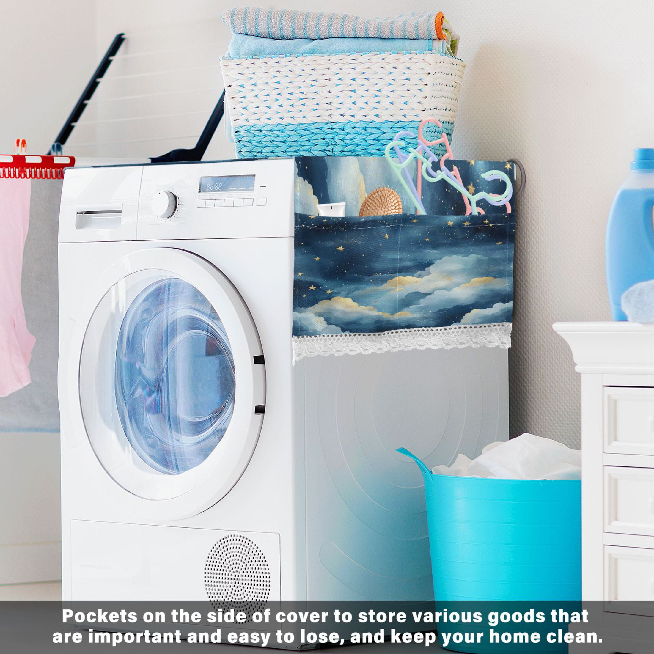 DEIARA Nice Starry Sky Washing Machine Cloth Dryer Refrigerator Top Cover Protective Non-Slip Mat For Kitchen Laundry