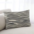 thumbnail image 2 of Beige Black Stripe Pillow Covers 20x26 Inch Standard Size, Modern Abstract Art Lines Wave Decorative Pillowcase with Zipper, Microfiber Pillow Protector, Breathable Pillowcases for Couch Sofa Bed, 2 of 9