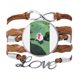 thumbnail image 1 of Poco Lotus sol de verano Pulsera de cuero Negro trenzado pulsera de cuerda de amor Unbranded M, 1 of 3