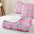 thumbnail image 4 of Erosebridal Coquette Strawberry Bow Twin Quilt Set,Pink Berry Ribbon Cute Twin Coverlet Set For Girls,2-Piece, 4 of 7