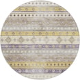 thumbnail image 2 of Addison Rugs Dream Shag Premium Machine Washable Transitional Tribal, Diamond Purple Round Rug, 8' x 8', 2 of 8