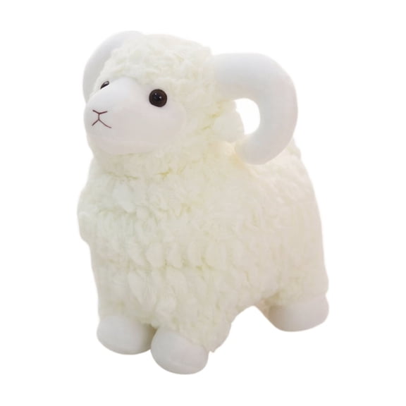 Plush Animal, Ram Plush, White Lamb Plush, Birthday Stuffed Animal, 10X8X25 Inch Ultra Soft Cuddly Fluffy White Sheep Figure Perfect for Student, Girls, Toddlers to Use As Cuddle