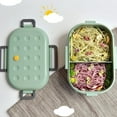 thumbnail image 3 of Fiambrera cuadrada para niños, niños y adultos, cajas de almacenamiento portátiles para Picnic, contenedor de comida para estudiantes escolares con cuchara, 3 of 8