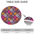 thumbnail image 6 of Round Tablecloth Boho Waterproof Fitted Oxford Fabric Table Cloth for 36-44" Round Tables, Dining Kitchen Essentials, 6 of 6