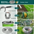 thumbnail image 6 of 75ft & 100ft 304 Stainless Steel Garden Hose - Durable, Flexible, No Kink, Pet Proof with High-Pressure 10-Function Nozzle - Ideal for Yard And Outdoor Watering, 6 of 12