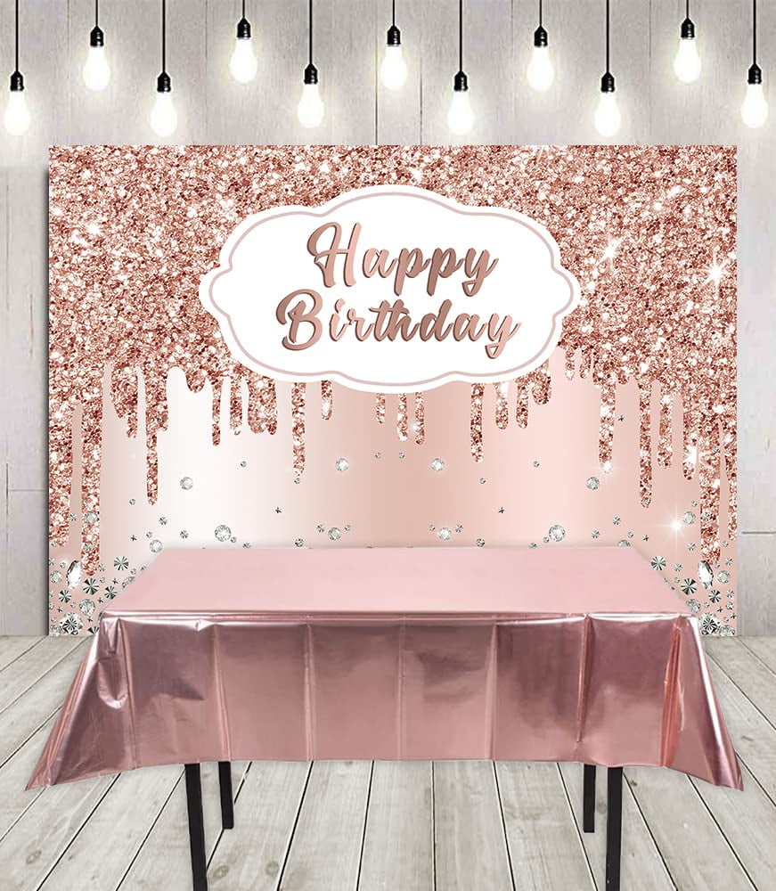 party city rose gold tablecloth